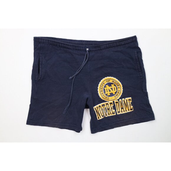 Vtg 90s Champion Mens M Distressed Notre Dame University Above Knee Shorts USA - Picture 1 of 14